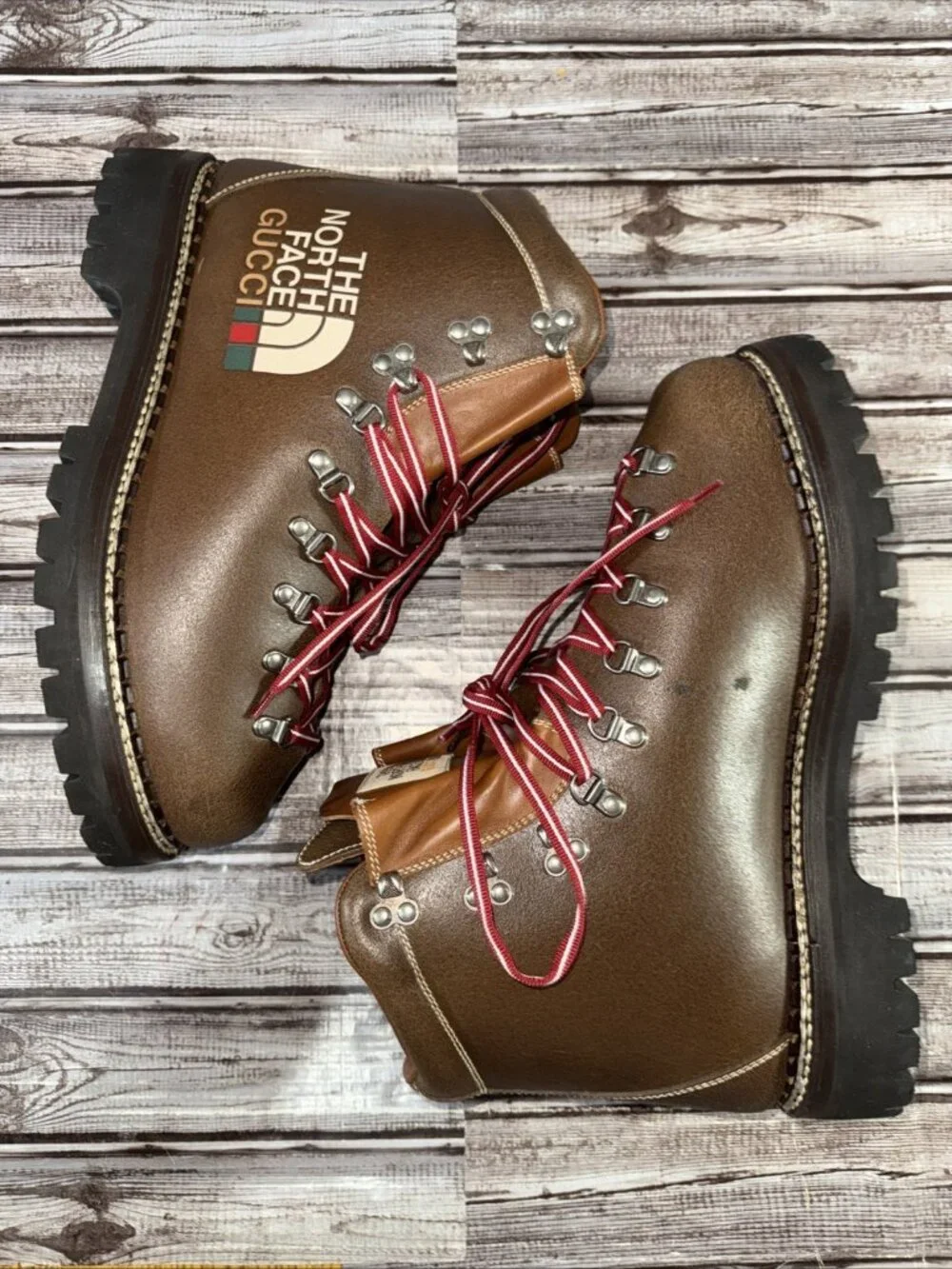 Gucci The North Face Collaboration Boots Mountain 655398 Size 12 New Color Brown
